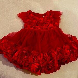 Never worn red formal dress for baby